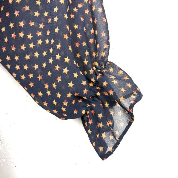 Anthropologie Seen Worn Kept Vega Pleated Star Print Illusion Sleeve Size 6 - Picture 11 of 16